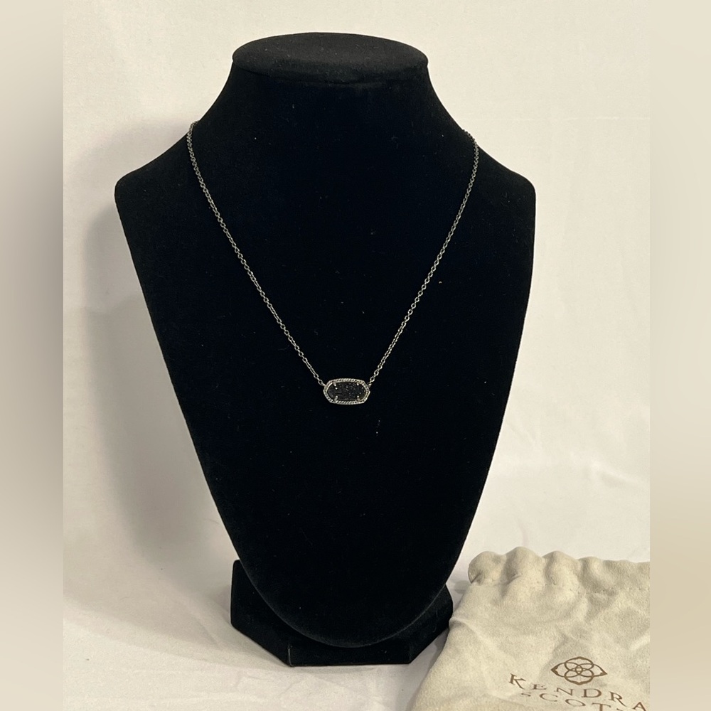 Kendra Scott Gunmetal Druzy Necklace